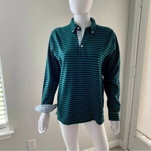 Brooks Brothers Striped Long Sleeve Polo Shirt Sz XL